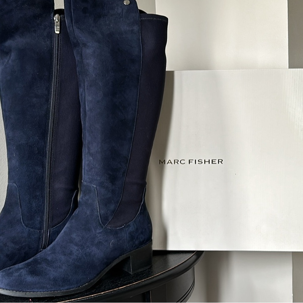 Marc Fisher Navy Blue Suede Boots